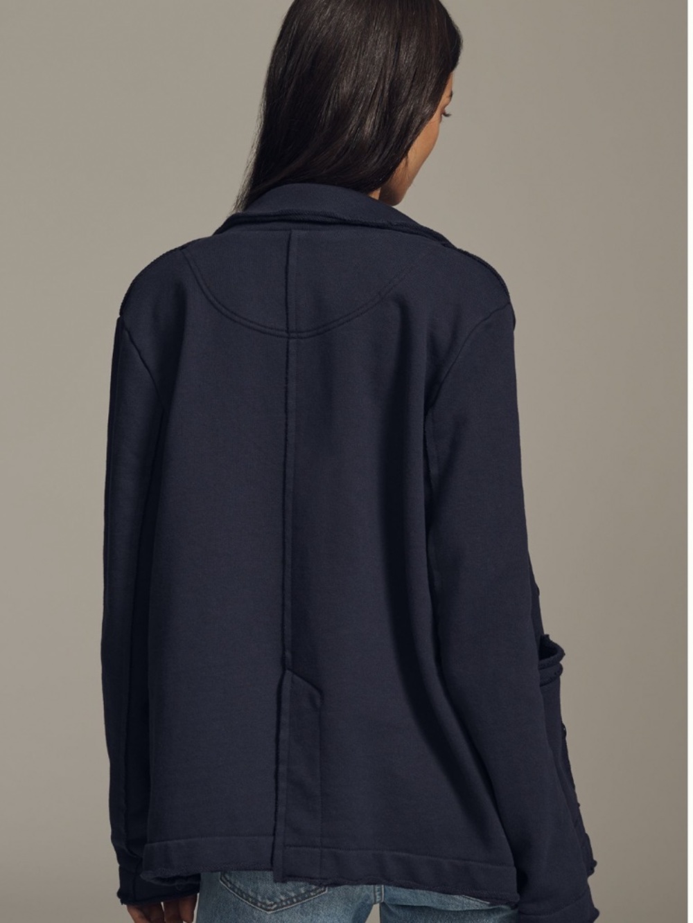 NWT: Baritone Blue Knit Peacoat (S) by Pilcro - Picture 3 of 4